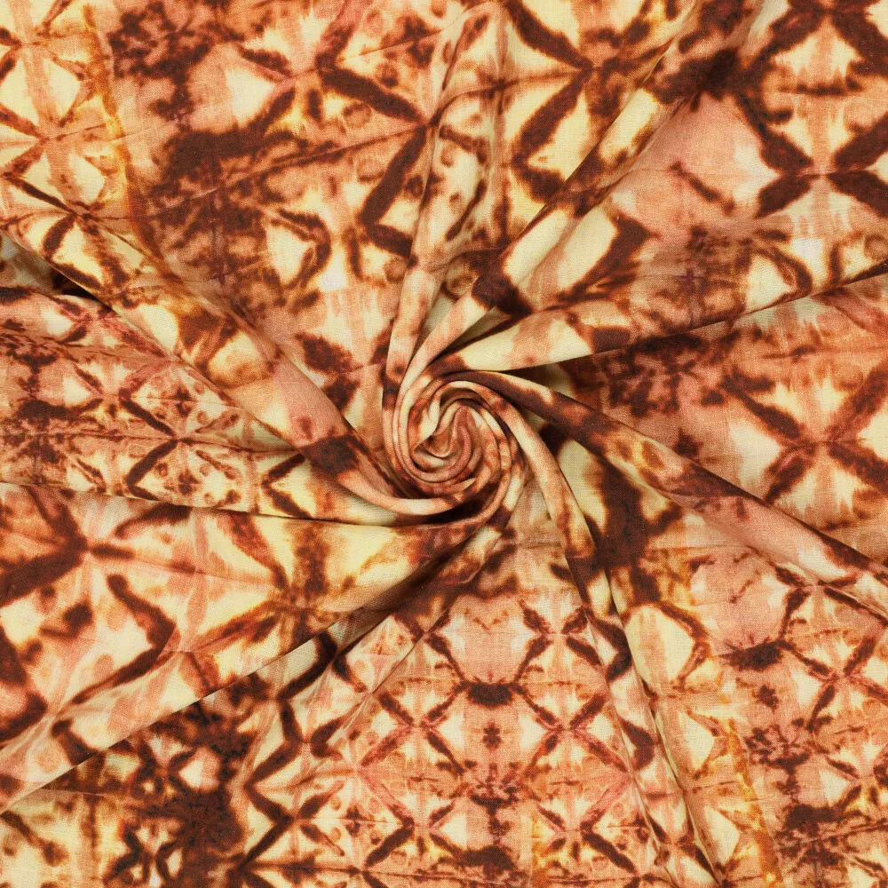 Viskose Leinen Digital Shibori Tie Dye Brique