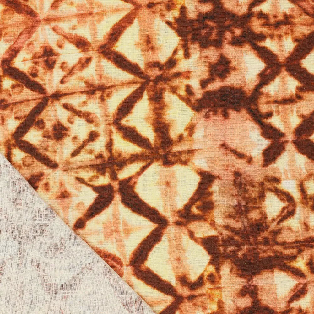 Viskose Leinen Digital Shibori Tie Dye Brique