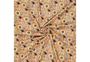 Viscose Linen Digital Fine Flowers Mauve