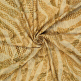 Viscose Linnen Digitaal Snakeskin Goud Bruin