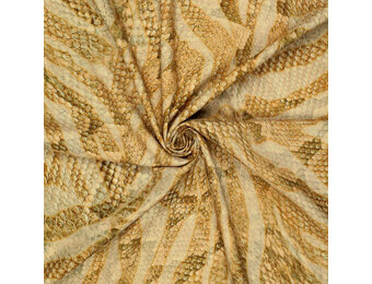 Viskose Leinen Digital Snakeskin Gold Braun