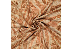 Viskose Leinen Digital Snakeskin Terrakotta