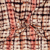 Viscose Linen Digital Tie Dye Check Pink