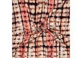 Viscose Linen Digital Tie Dye Check Pink
