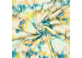 Viscose Linen Digital Brush Tie Dye Yellow Blue