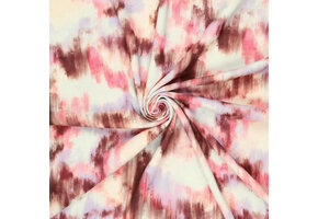 Viscose Linen Digital Brush Tie Dye Pink Purple