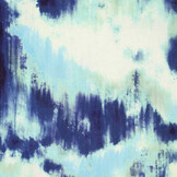 Viskose Leinen Digital  Brush Tie Dye Blau