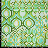Viscose Linen Digital Drops Motives Green