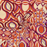 Viscose Linen Digital Drops Motives Red