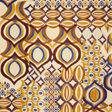 Viscose Linen Digital Drops Motives Brown