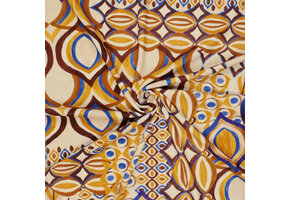 Viscose Linen Digital Drops Motives Brown