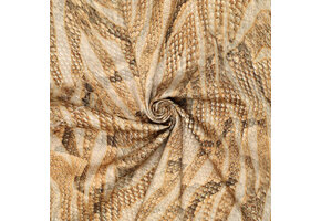 Digital Baumwoll Stretch Glossy Snakeskin Braun