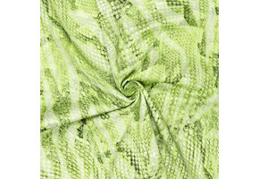Digital Stretch Cotton Glossy Snakeskin Green