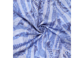 Digital Baumwoll Stretch Glossy Snakeskin Blau