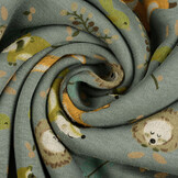 Sweatstoff Alpenfleece Fox and Friends Grün