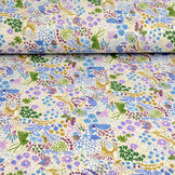 Sweatstoff Alpenfleece Forest Animals Creme Melange