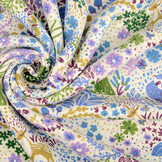 Sweatstoff Alpenfleece Forest Animals Creme Melange