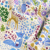 Sweatstoff Alpenfleece Forest Animals Creme Melange