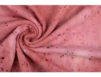 Sweatstoff Alpenfleece Tie Dye Drops Rosa