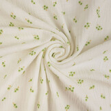 Baumwoll Musselin Stoff Blumen Haily Off-White