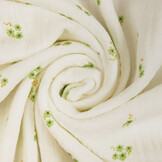 Double Gauze Fabric Flowers Haily Off-White