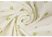 Double Gauze Fabric Flowers Haily Off-White