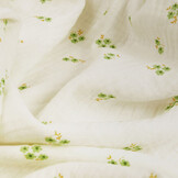 Baumwoll Musselin Stoff Blumen Haily Off-White