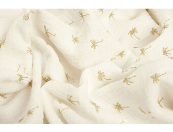 Double Gauze Fabric Mini Palm Off-White