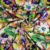 Stretch Satin Printed English Garden