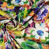 Stretch Satin Printed English Garden