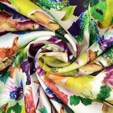 Stretch Satijn Bedrukt English Garden