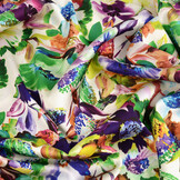 Stretch Satin Printed English Garden