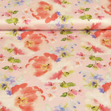 Stretch Satin Printed Flower Galore