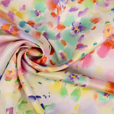 Stretch Satijn Bedrukt Watercolour Flowers