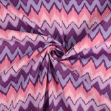 Stretch Poplin ZigZag Multi Purple