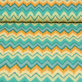 Stretch Poplin ZigZag Multi Green