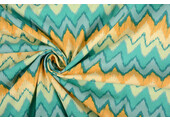 Stretch Poplin ZigZag Multi Green