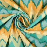 Stretch Poplin ZigZag Multi Groen