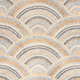 Stretch Poplin Waves Multi Blauw