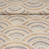 Stretch Poplin Waves Multi Blauw