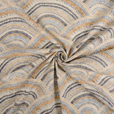 Stretch Poplin Waves Multi Blue