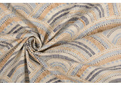 Stretch Poplin Waves Multi Blue