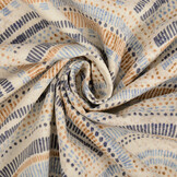 Stretch Poplin Waves Multi Blue