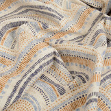 Stretch Poplin Waves Multi Blauw