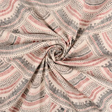 Stretch Poplin Waves Multi Rood