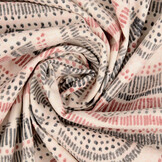 Stretch Poplin Waves Multi Rood