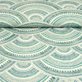 Stretch Poplin Waves Multi Groen