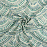 Stretch Poplin Waves Multi Groen