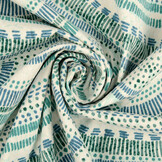 Stretch Popeline Waves Multi Grün