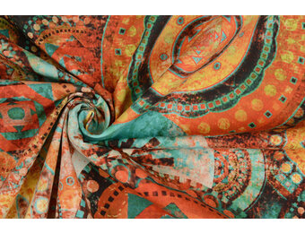 Stretch Popeline Mandala Multi-2